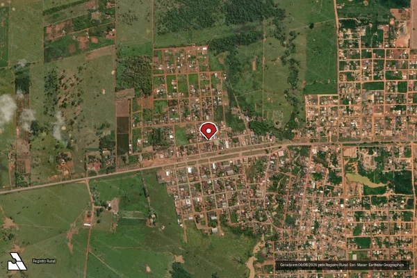 Imagem de satélite de Infração da Flora em Porto Velho - RO (marcador da localização)