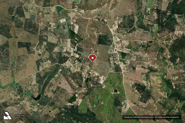 Imagem de satélite de Desmatamento em Esperança - PB (marcador da localização)