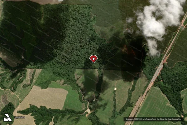 Imagem de satélite de Infração Ambiental em Dom Eliseu - PA (marcador da localização)