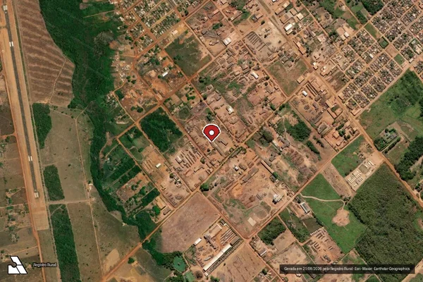 Imagem de satélite de Infração Ambiental em Aripuanã - MT (marcador da localização)