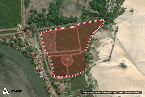 Imagem de satélite — Embargo IBAMA — Infração de Licenciamento(Não Classificada-Móvel) — Aracati/CE