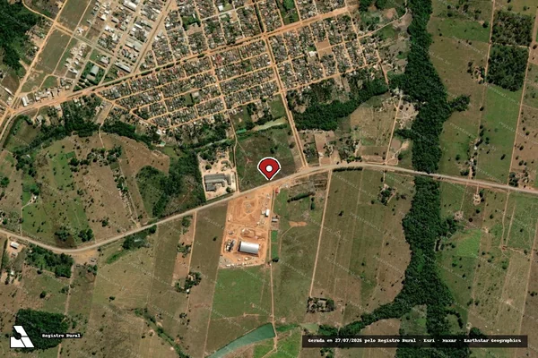 Imagem de satélite de Infração Ambiental em Alta Floresta - MT (marcador da localização)