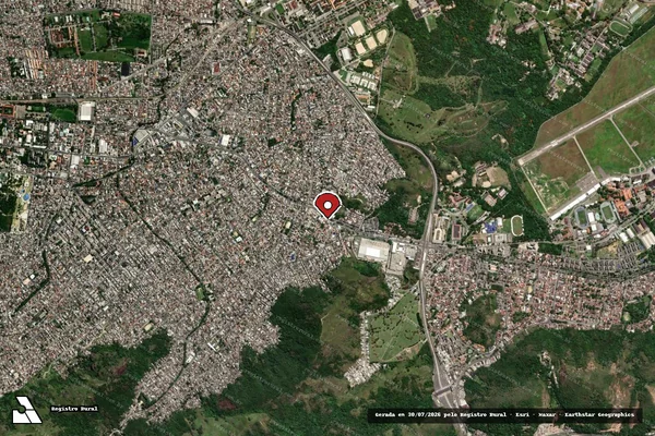 Imagem de satélite de Infração Ambiental em Rio de Janeiro - RJ (marcador da localização)