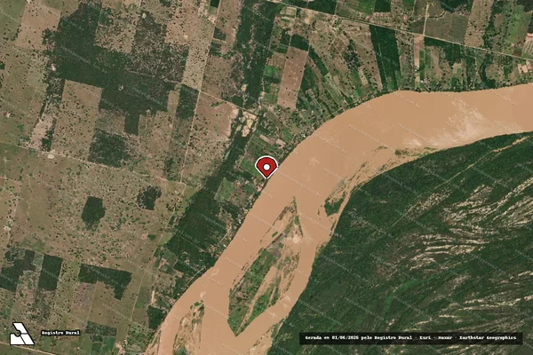 Imagem de satélite de Infração Ambiental em Serra do Ramalho - BA (marcador da localização)