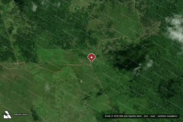 Imagem de satélite de Infração Ambiental em Paragominas - PA (marcador da localização)