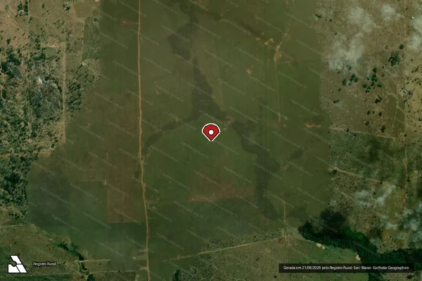 Imagem de satélite de Infração da Flora em Campo Novo de Rondônia - RO (marcador da localização)