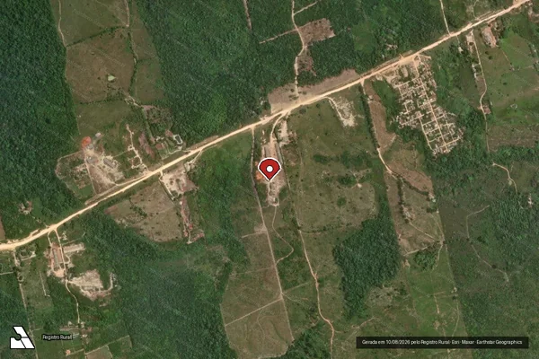Imagem de satélite de Infração Ambiental em Uruará - PA (marcador da localização)