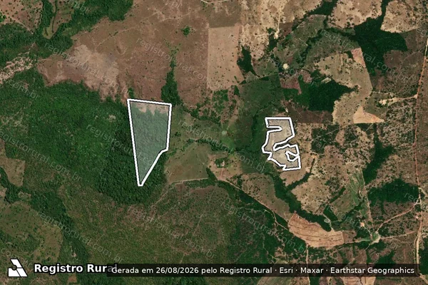 Imagem de satélite de Infração da Flora em Dois Irmãos do Tocantins - TO