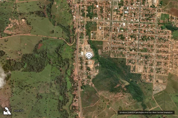 Imagem de satélite de Infração Ambiental em Nova Olinda - TO (marcador da localização)