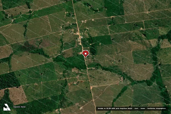 Imagem de satélite de Infração Ambiental em Nova Mamoré - RO (marcador da localização)