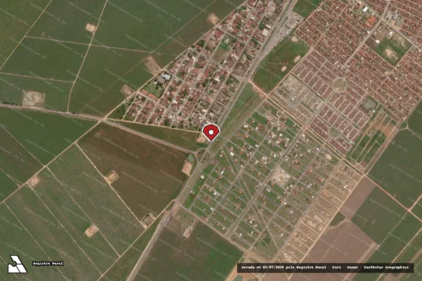Imagem de satélite de Infração Ambiental em São Miguel dos Campos - AL (marcador da localização)