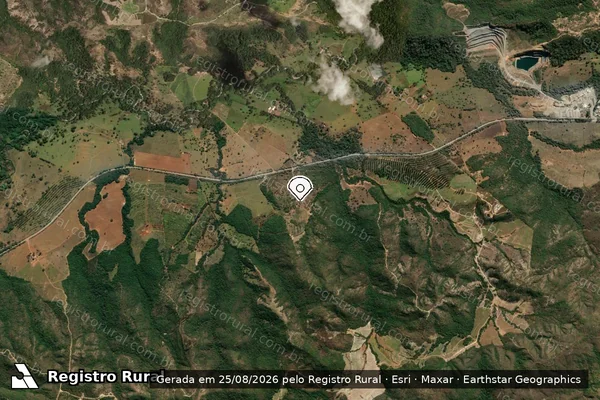 Imagem de satélite de Infração da Flora em Padre Bernardo - GO (marcador da localização)
