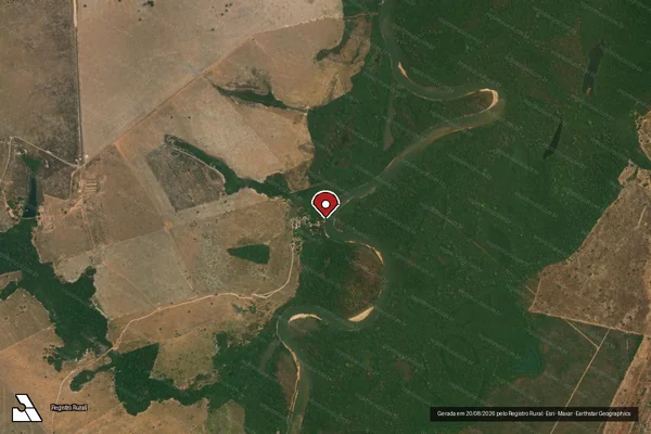 Imagem de satélite — Embargo IBAMA — Infração Ambiental - Gaúcha do Norte/MT