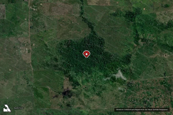 Imagem de satélite de Infração da Flora em São Félix do Xingu - PA (marcador da localização)