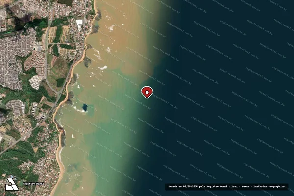 Imagem de satélite de Infração de pesca(Não Classificada-Móvel) em Serra - ES (marcador da localização)