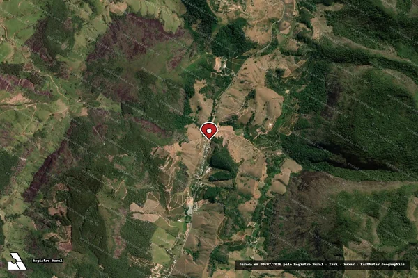 Imagem de satélite de Infração Ambiental em Muniz Freire - ES (marcador da localização)