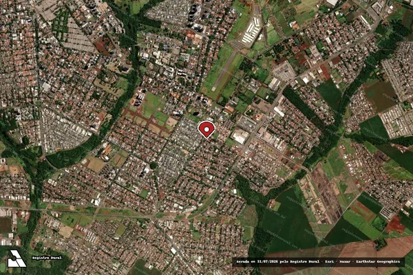 Imagem de satélite de Infração da Fauna em Maringá - PR (marcador da localização)