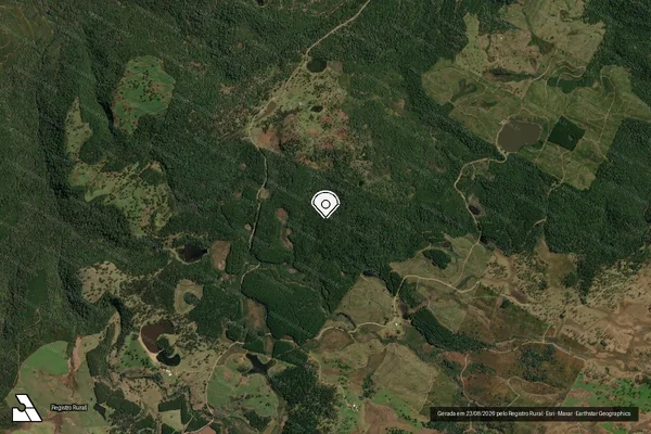 Imagem de satélite de Infração da Flora em Lebon Régis - SC (marcador da localização)