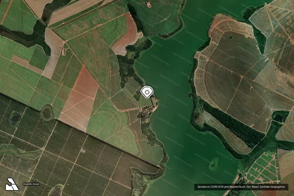 Imagem de satélite de Infração Ambiental em Ubarana - SP (marcador da localização)