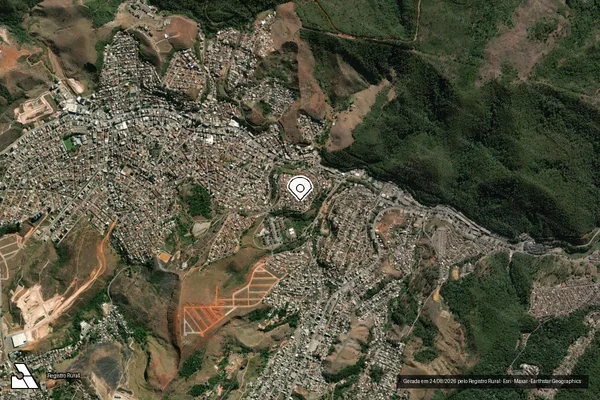 Imagem de satélite de Infração Ambiental em João Monlevade - MG (marcador da localização)