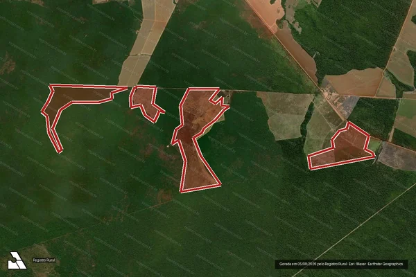 Imagem de satélite de Infração da Flora em Marcelândia - MT