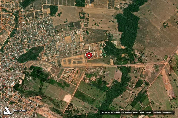 Imagem de satélite de Infração Ambiental em Juara - MT (marcador da localização)