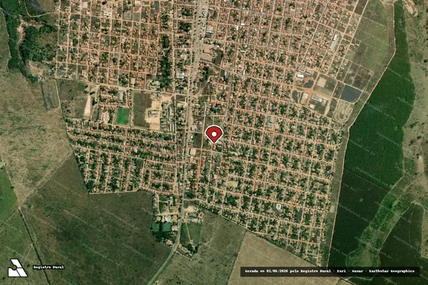 Imagem de satélite de Infração Ambiental em Bom Jesus das Selvas - MA (marcador da localização)