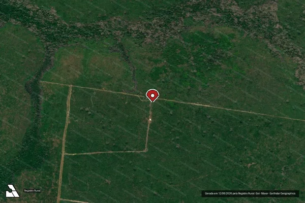 Imagem de satélite de Infração da Flora em Lábrea - AM (marcador da localização)