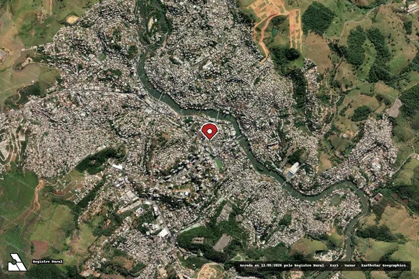 Imagem de satélite de Infração Ambiental em Cachoeiro de Itapemirim - ES (marcador da localização)