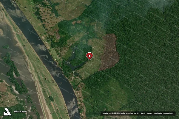 Imagem de satélite de Infração da Flora em Borba - AM (marcador da localização)