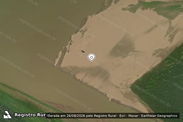 Imagem de satélite de Infração da Flora em Cujubim - RO (marcador da localização)