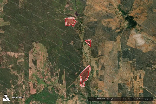 Imagem de satélite — Embargo IBAMA — Infração da Flora — Monteiro/PB