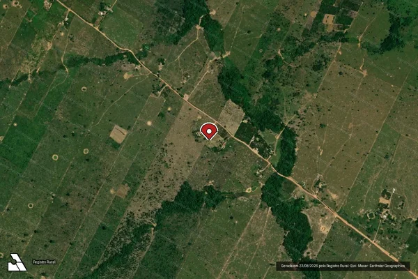 Imagem de satélite de Desmatamento em Porto Velho - RO (marcador da localização)