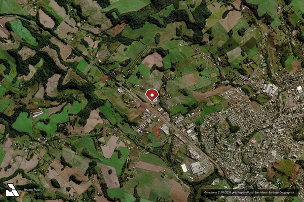 Imagem de satélite de Infração referente a Qualidade Ambiental em Maravilha - SC (marcador da localização)