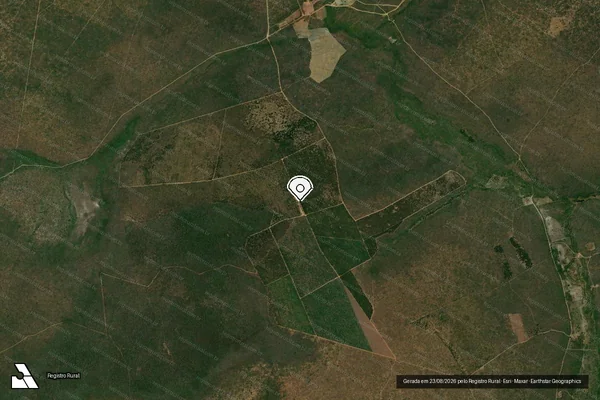 Imagem de satélite de Infração Ambiental em Montezuma - MG (marcador da localização)