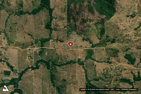 Imagem de satélite de Infração da Flora em Colniza - MT (marcador da localização)
