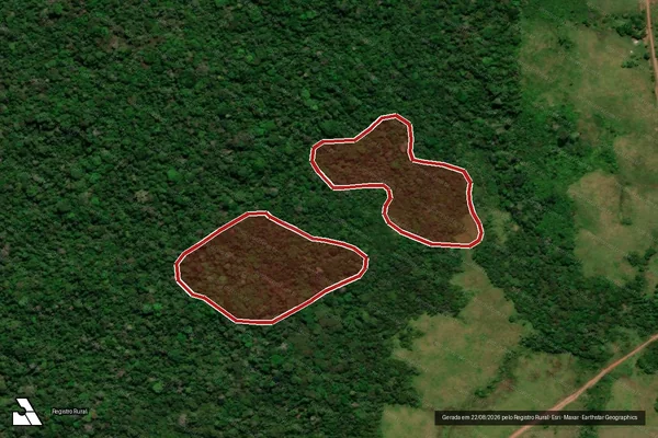 Imagem de satélite de Infração da Flora em Cruzeiro do Sul - AC