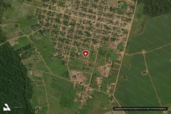 Imagem de satélite de Infração Ambiental em Candeias do Jamari - RO (marcador da localização)