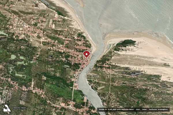 Imagem de satélite de Infração Ambiental em Itarema - CE (marcador da localização)