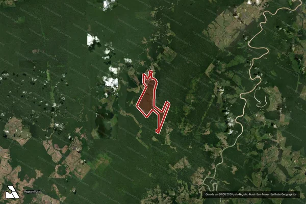 Imagem de satélite de Infração da Flora em Boca do Acre - AM
