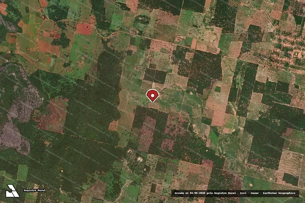 Imagem de satélite de Infração Ambiental em Serra do Ramalho - BA (marcador da localização)