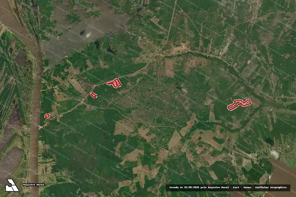 Imagem de satélite — Embargo Ambiental — Santarém/PA