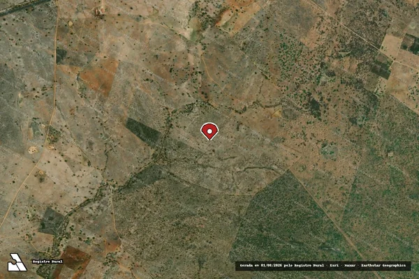 Imagem de satélite de Infração da Flora em Canapi - AL (marcador da localização)