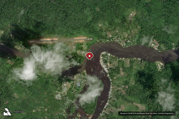 Imagem de satélite de Infração Ambiental em Oiapoque - AP (marcador da localização)