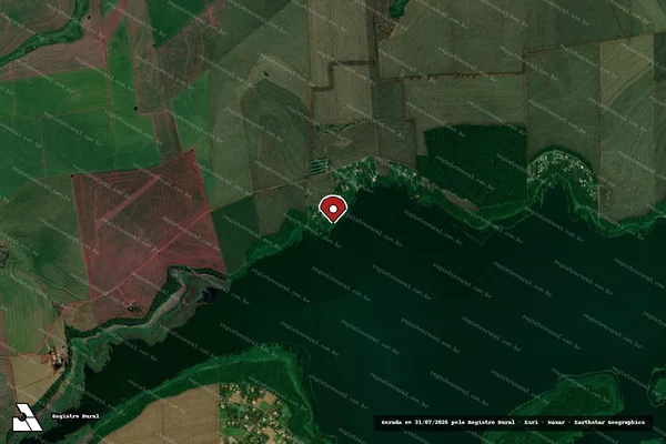 Imagem de satélite de Infração da Flora em Primeiro de Maio - PR (marcador da localização)