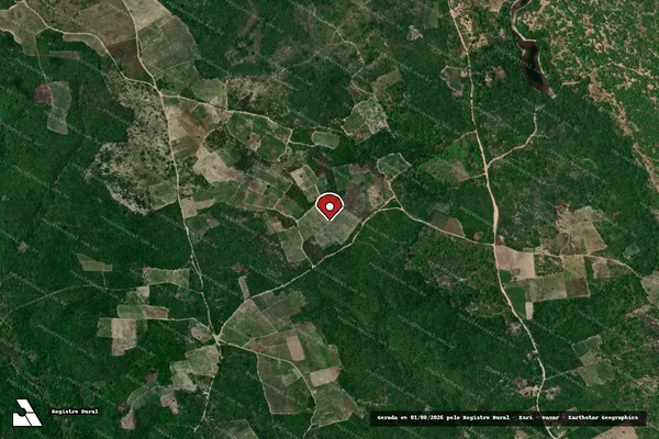 Imagem de satélite de Infração Ambiental em Baía da Traição - PB (marcador da localização)