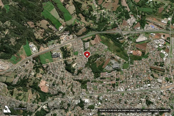 Imagem de satélite de Infração Ambiental em Campo Largo - PR (marcador da localização)
