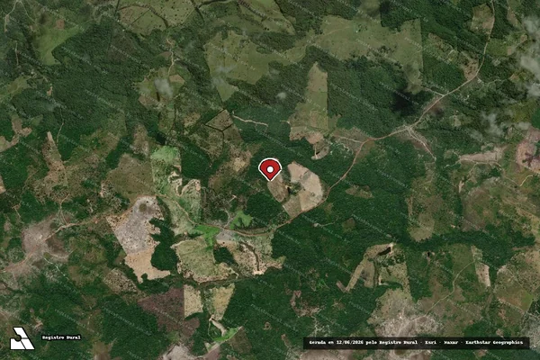 Imagem de satélite de Desmatamento em Canavieiras - BA (marcador da localização)