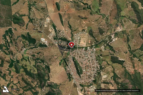 Imagem de satélite de Infração da Flora em Maravilhas - MG (marcador da localização)