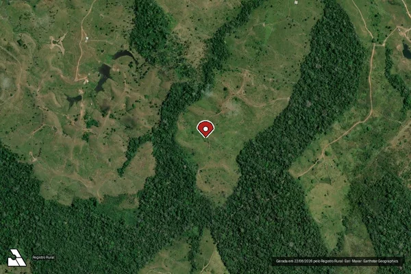 Imagem de satélite de Infração da Flora em Feijó - AC (marcador da localização)